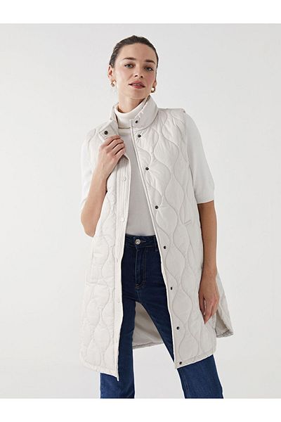 LC Waikiki Lcw Modest Stand Collar Quilted Women's Puffer Vest