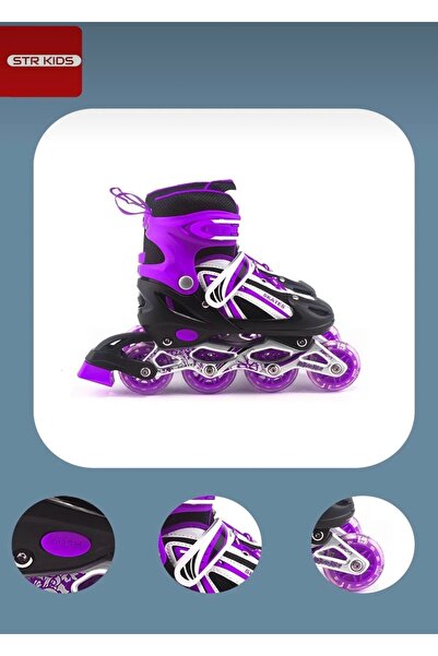 CEZVE HOME Vadi Ayarlanabilir 2+1 Işıklı Alüminyum Gövde Alıştırma Pateni Çan...