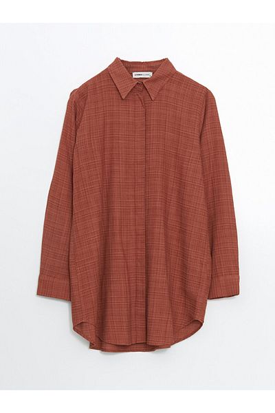 LC Waikiki Lcwaikiki Classic Orange Textured Women's Shirt Tunic
