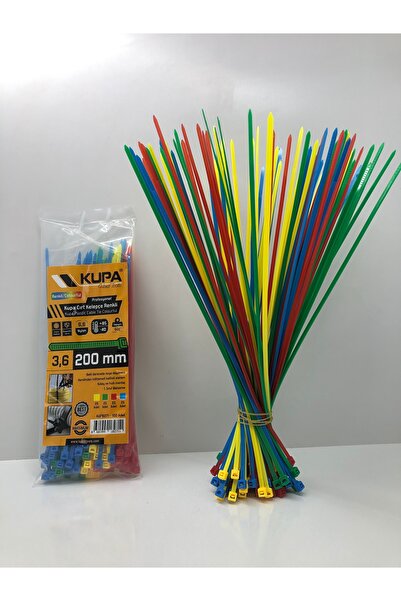 Kupa Plastik Cırt Kelepçe 3,6x20cm - 25'er Ad: Sarı-yeşil-kırmızı-mavi