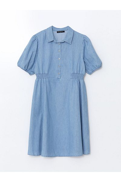 LC Waikiki Lcw Shirt Collar Women Jean Dress Fast Fashion