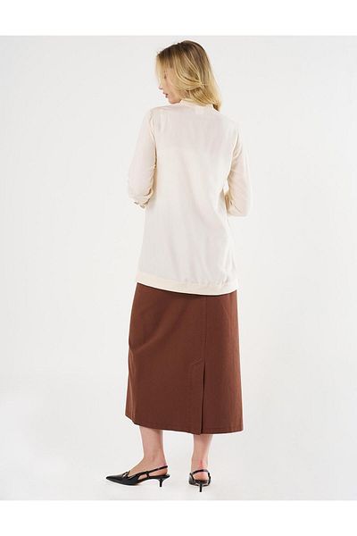 KYR Ecru College Collar Shiny Tunic