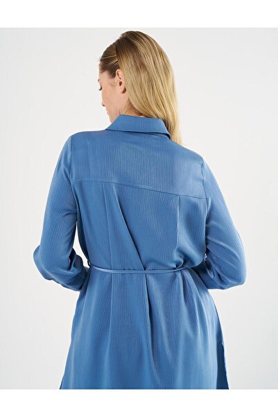 Kayra Crown Blue Lace-Up Long Tunic