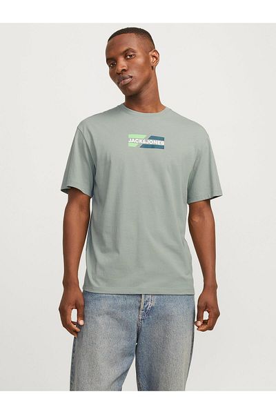 Jack & Jones JJECORP GRAPHIC TEE - O-NECK NOOS 12268415   Iceberg Green