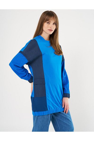 KYR Φούτερ Cobalt Blue - Κεντημένο με κέντημα και τσέπη τσάντας