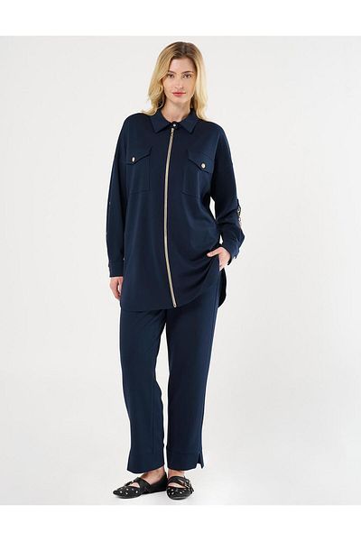 KYR Σκούρο Navy Blue Scuba Σετ δύο τεμαχίων - Λεπτομέρεια τσέπης