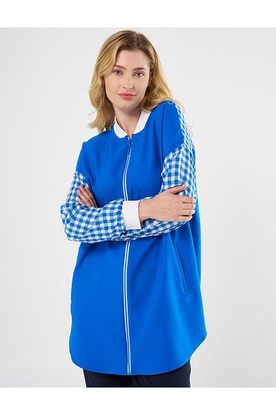 Kayra Cobalt Blue Plaid Tunic