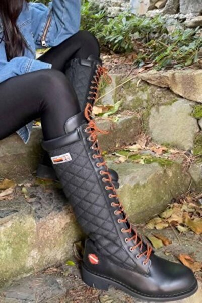 Harley Davidson Rem Black-oily Leather Women's Boots