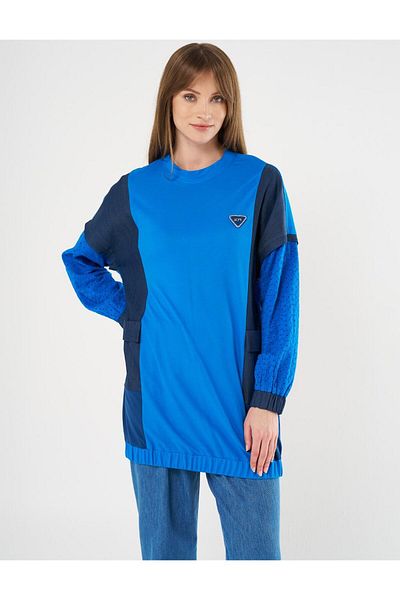 KYR Φούτερ Cobalt Blue - Κεντημένο με κέντημα και τσέπη τσάντας