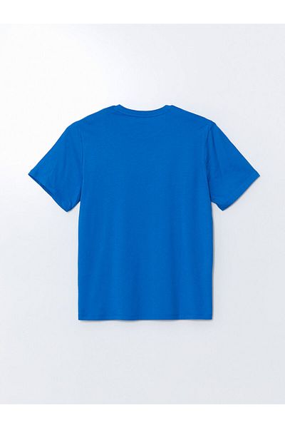 LC Waikiki Νέα σεζόν Crew Neck κοντομάνικο εμπριμέ χτενισμένο βαμβακερό ανδρικό μπλουζάκι - S5HP85Z8