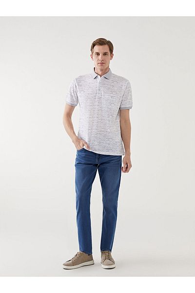 LC Waikiki New Season Polo Collar Short Sleeve Patterned Pique Men's T-Shirt - S5Fm30Z8