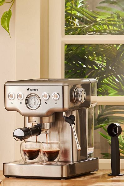 Karaca Coffee Art 1353 20-Bar-Druck-Espresso mit Milchaufschäumer, Latte-Cappuccino-Americano-Maschine