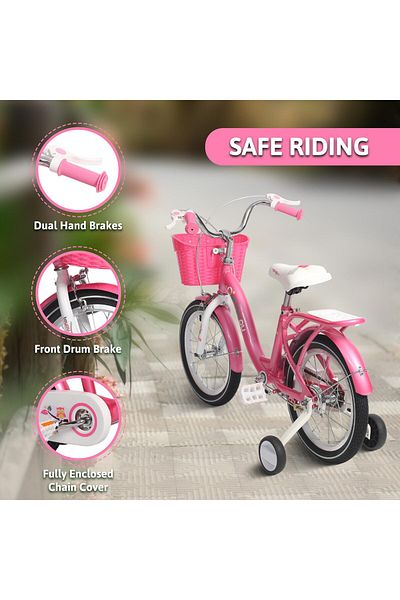 Endless Girls Pink Steel Kids Bike | 2 - 3 Years | 12 Inch Bike with High Quality Training Wheels