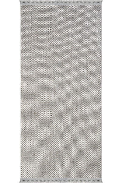 Cool Halı Olinda 1109 Gri Mutfak Halısı Uzun Yumuşak Bukle Dokuma Tezgah Önü Leke Tutmayan Iskandinav Yolluk