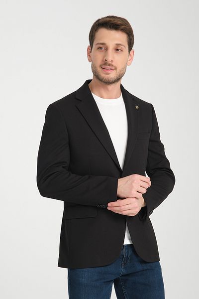 Ted Davıd Black Slim Fit Jacket