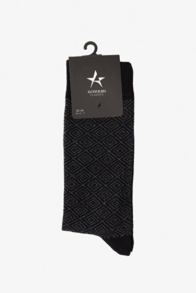 AC&Co / Altınyıldız Classics Men's Black-Navy-Marengo 3-Pack Socks