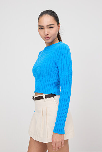 Addax Yumuşak Dokulu Bisiklet Yaka Triko Kazak K3378-B4