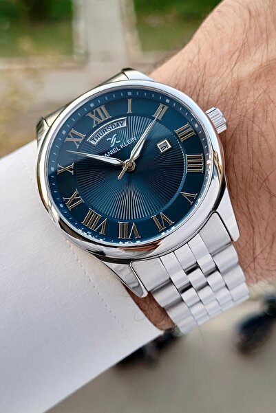 Daniel Klein Kadranı Lacivert Kordonu Beyaz Renk Takvim ve Gün Fonksiyonlu He...