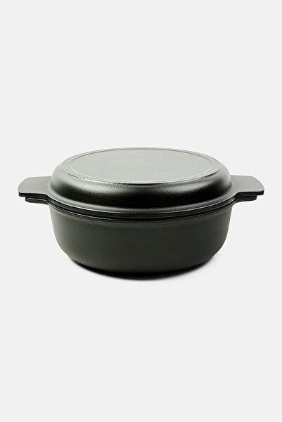 Tchibo 2 in1 Cast Iron Roaster And Pan, Black