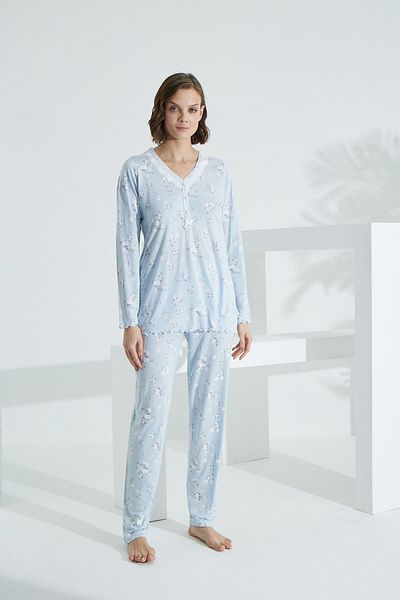 Evia Set pijamale pentru femei Angelique 100% bumbac cu mânecă lungă 21502