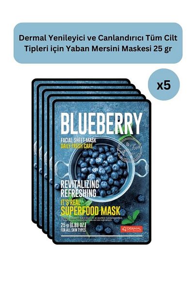 Dermal 5 Pieces Superfood Blueberry Mask I Renewing and Revitalizing