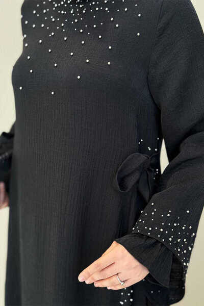 Bym Fashion Black Stonework Detailed Dress - 3933