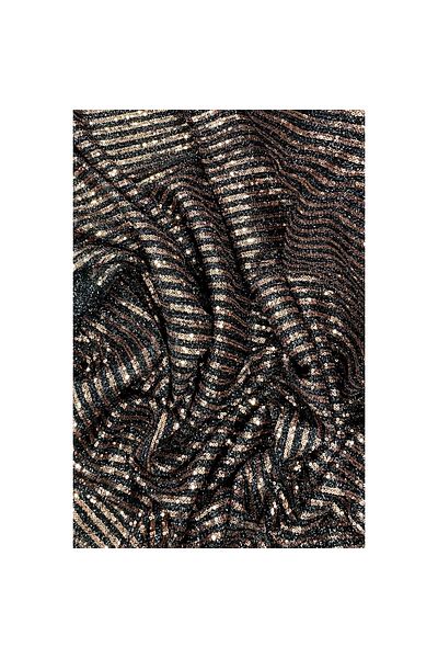 Toptan Bulurum Bearded Striped Sequin Fabric Sequin Sequin Fabric Evening Dress Engagement Wedding Black Copper