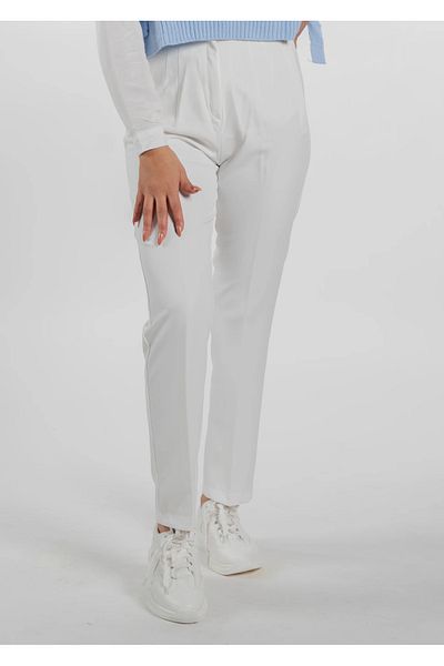 ZARİFSTORE ZARIF Women's High Waist Collared Fabric Pants