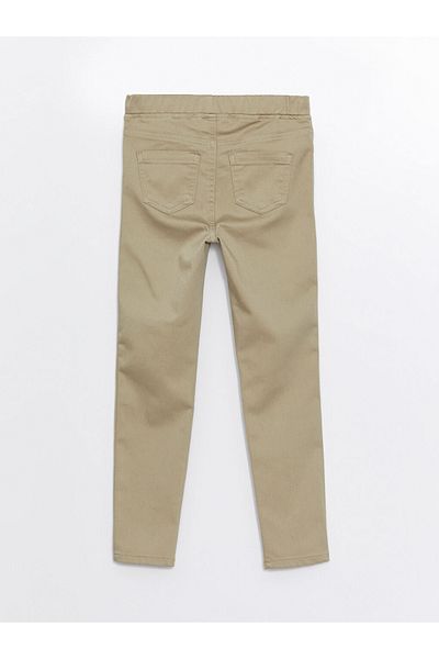 LC Waikiki Lcw Kids Beige Elastic Waist Slim Fit Girl's Trousers