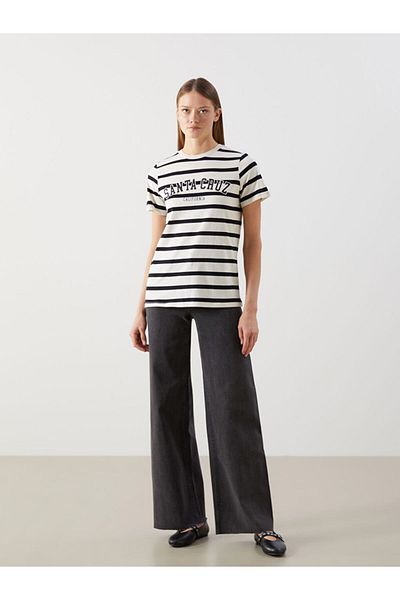 LC Waikiki Tricou pentru damă cu imprimeu California cu decolteu rotund de sezon nou - S5BQ75Z8