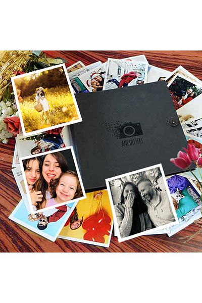 Baskıkafası 24 bucăți 10x10 cm carte de memorie - imprimare foto fără decolorare, stilou cu gel alb și cadou bandă