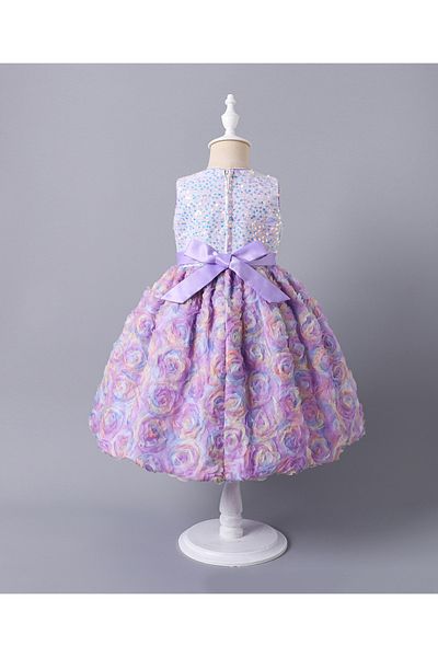 Mark & Mia Mark & Mia Bow and Rose Detailing Sequined Party Dress - Lavender