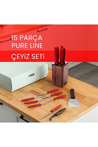 PİRGE Pirge Çeyizlik Bıçak Seti Pure Line - 15 Parça