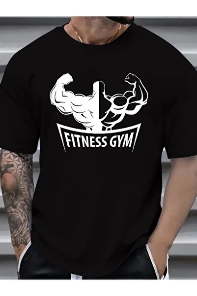 DAXİS Sportwear Company Men's Crew Neck Relaxed Fit Gym Printed T-Shirt
