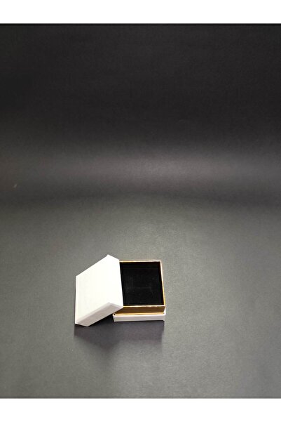 BURAKKUTU Çift Kapaklı Beyaz Sert Karton Yüzük&Küpe Kutusu 70 Li Paket 5x5 cm...