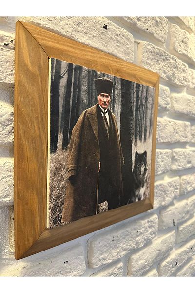 woodhomeworks Панел за картина с масивна рамка от естествен камък и мрамор 26x26 см