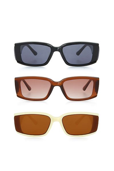 LUPİX Unibody Style Unisex Sunglasses 3-Piece Deal Set