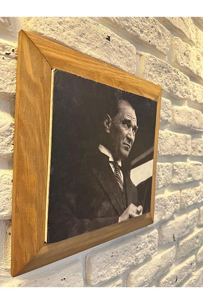woodhomeworks Панел за картина с масивна рамка от естествен камък и мрамор 26x26 см