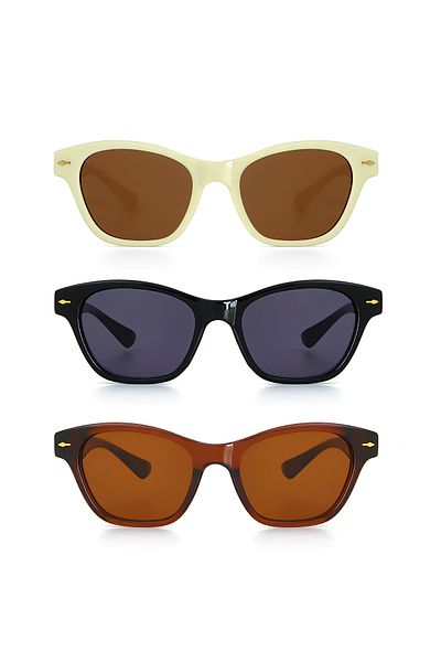 Nilu Moda مجموعة نظارات شمسية للجنسين من Cat Eye مكونة من 3 قطع