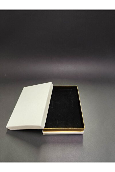 BURAKKUTU Çift Kapaklı Beyaz Sert Karton Büyük Kolye&Miniset Kutusu 9x13cm 3.5cm 16 Adet