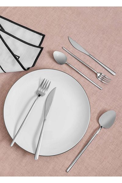 The Mia Silver Giallo Fork Spoon Knife Set - 36 Pieces