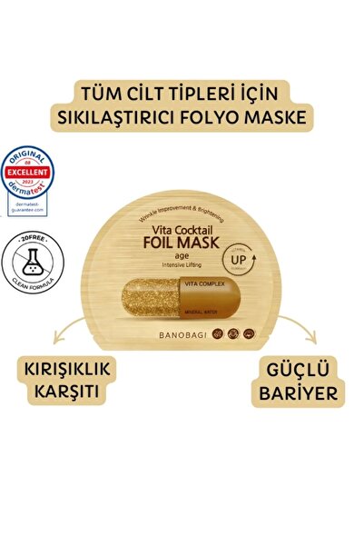 Banobagi Vita Cocktail Foil Mask Age (Güçlü bariyer ve Kırışıklık karşıtı pam...