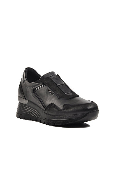 Venüs Μαύρα γυναικεία παπούτσια casual από γνήσιο δέρμα