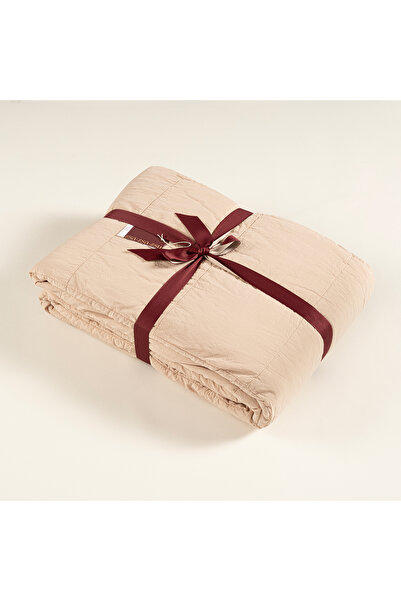 Zsa Zsa Zsu Solıd Kapitoneli Çift Kişilik Pamuk %100 Pamuk Yatak Örtüsü 240x260 Cm Kum Rengı