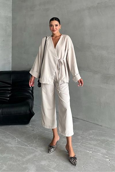 Laluvia Set pantaloni Lisa cu cravată laterală - 033