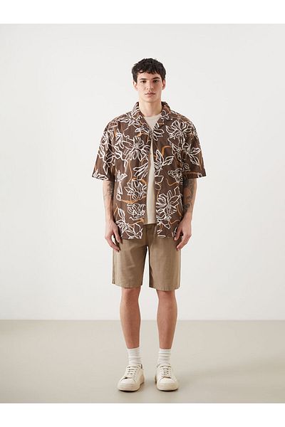 LC Waikiki Comfortable Fit Short Sleeve Patterned Men's Shirt