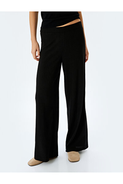 Koton Dokulu Yüksek Bel Bol Paça Pantolon