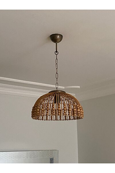 Turkish Rattan Rattan, Bambu, Hasır Sarkıt Avize Çap: 35 Cm