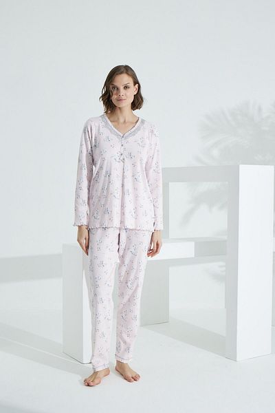 Evia Set pijamale pentru femei Angelique 100% bumbac cu mânecă lungă 21503