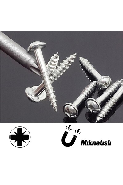 Badem10 Mıknatıslı Pozidriv Bits Uç PZ2 100 mm 10'lu Set Kutulu Manyetik 1/4" Matkap Ucu 10 cm